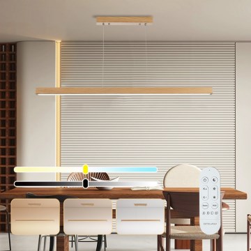Brilagi - LED dimmējams pakarināmais lustrs uz stieples OAK SMART LED/30W/230V Wi-Fi Tuya ozols + tālvadības pults