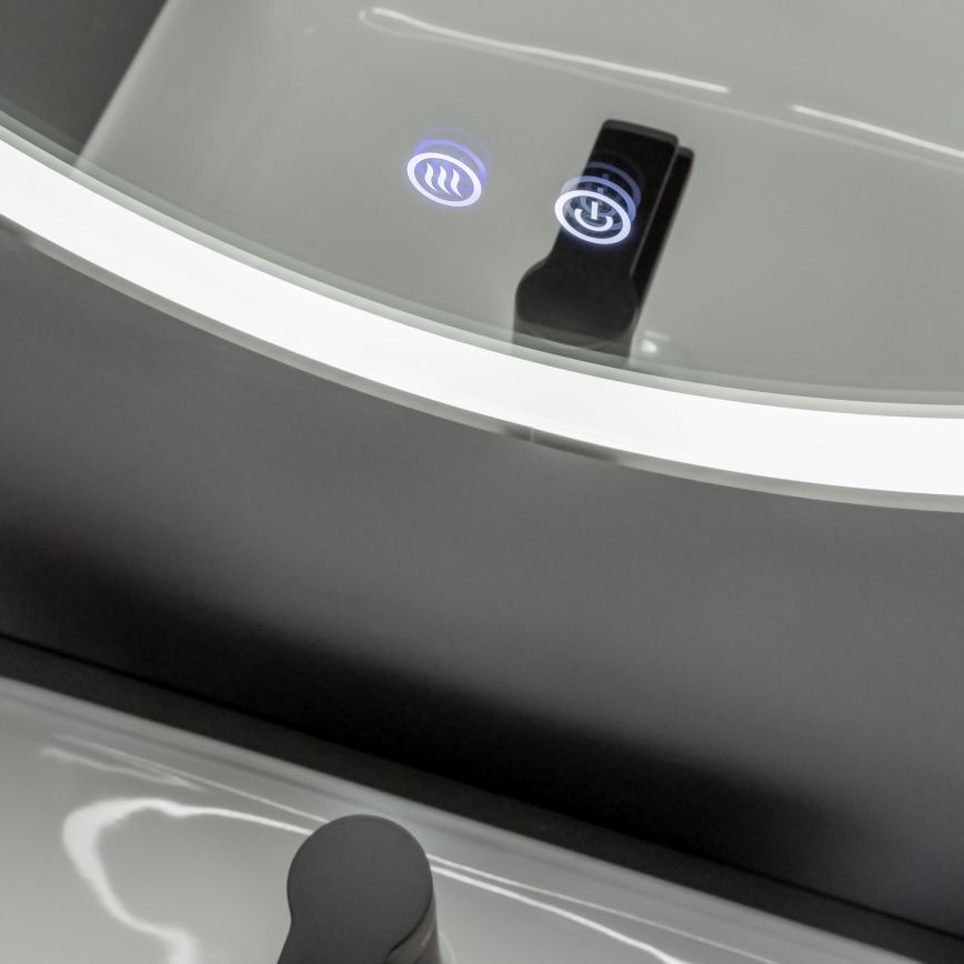 Brilagi - LED dimmējams vannasistabas apsildāms spogulis ar aizmugurējo apgaismojumu ALU PRO LED/18W/230V Ø 60 cm 3000/4000/6500K IP44 matēts hroms CRI 90