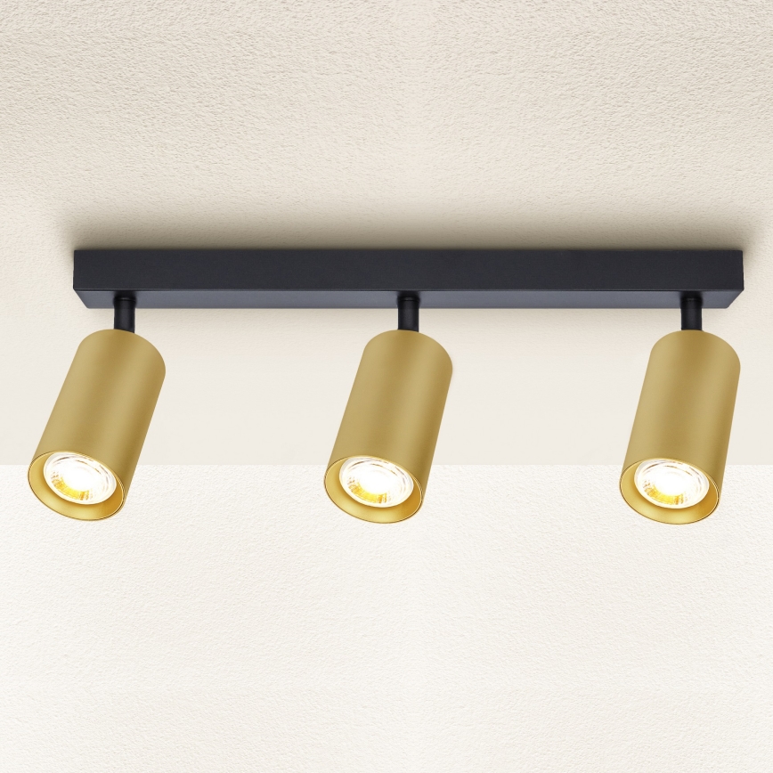 Brilagi - LED dimmējams spot gaismeklis SELE GOLDEN 3xGU10/6,5W/230V 2700–6500K melns/zelts