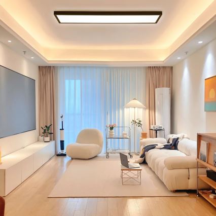 Brilagi - Dimmējams griestu lampas apgaismojums FRAME SMART LED/50W/230V 30x120 cm 3000-6000K IP44 melns + tālvadības pults