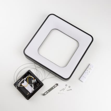 Brilagi - LED regulējama lustra uz troses FALCON II LED/80W/230V 3000-6500K 40x40 cm melna + tālvadība