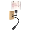 BRILAGI - LED elastīga bērnu sienas lampa BOBO WOOD 1xE27/25W/230V + LED/3W ozols/melna/balta/rozā/baleta kurpes