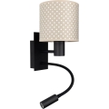 BRILAGI - LED elastīgā sienas lampa BOBO 1xE27/25W/230V + LED/3W melna/bēša/ar punktiņiem