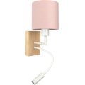 BRILAGI - LED elastīga sienas lampa BOBO WOOD 1xE27/25W/230V + LED/3W ozols/balts/rozā