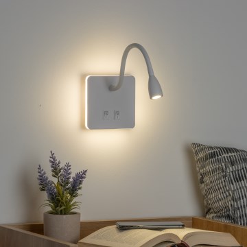 BRILAGI - LED elastīga sienas lampa MAYA DOUBLE  LED/4W/230V + LED/3W balta