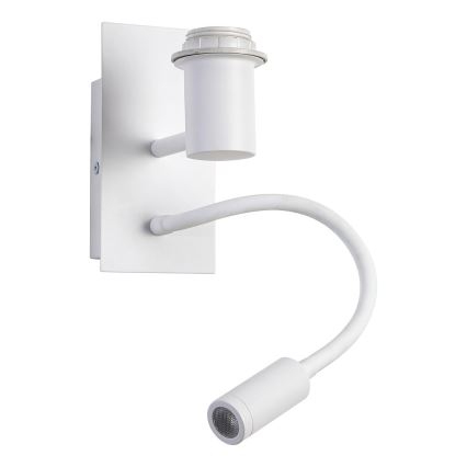 Brilagi - LED lokana sienas lampa NUBILA 1xE27/25W/230V + LED/3W balta/gaiši pelēka