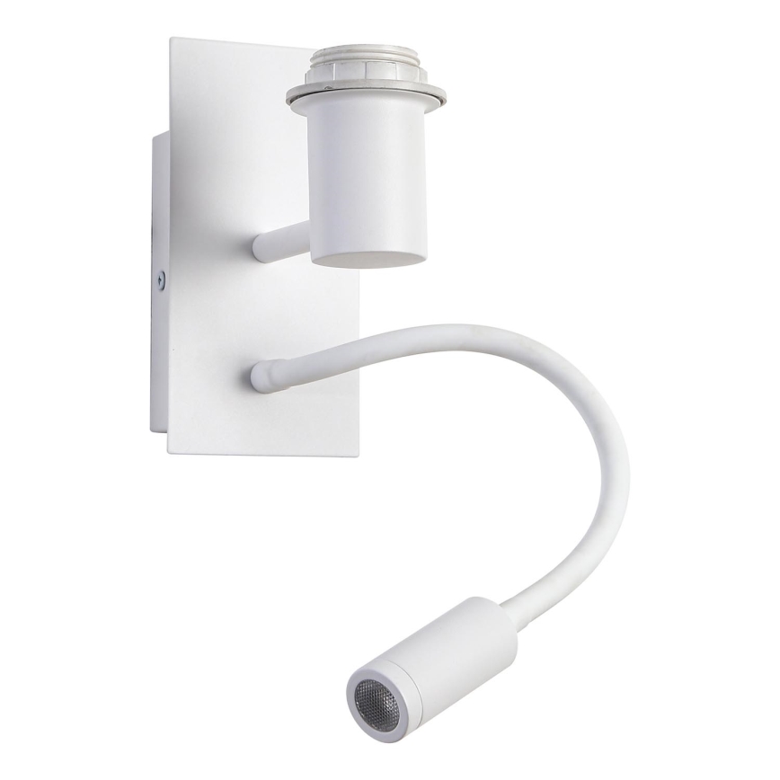 Brilagi - LED lokana sienas lampa NUBILA 1xE27/25W/230V + LED/3W balta/gaiši pelēka