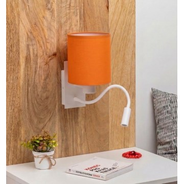 Brilagi - LED elastīga sienas lampa NUBILA 1xE27/25W/230V + LED/3W balta/oranža