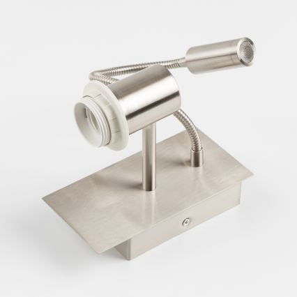 Brilagi - LED elastīga sienas lampa NUBILA 1xE27/25W/230V + LED/3W matēts hroms/oranžs