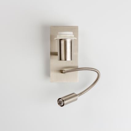 Brilagi - LED elastīga sienas lampa NUBILA 1xE27/25W/230V + LED/3W matēts hroms/dzeltens