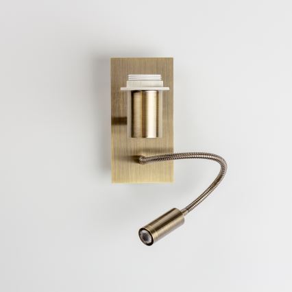 Brilagi - LED elastīgā sienas lampa NUBILA 1xE27/25W/230V + LED/3W misiņš/oranža