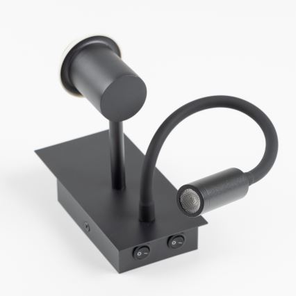 BRILAGI - LED bērnu elastīga sienas lampa BOBO 1xE27/25W/230V + LED/3W melna/balta/ar dzīvnieku motīviem