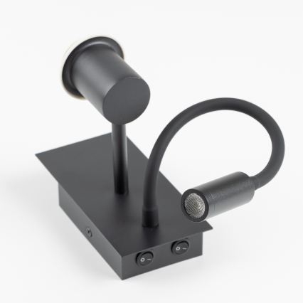 BRILAGI - LED lokana bērnu sienas lampa BOBO 1xE27/25W/230V + LED/3W melna/balta/ar vienradžiem