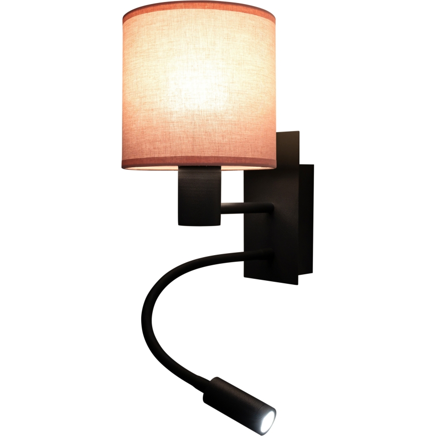 BRILAGI - LED lokana sienas lampa BOBO 1xE27/25W/230V + LED/3W melna/rozā