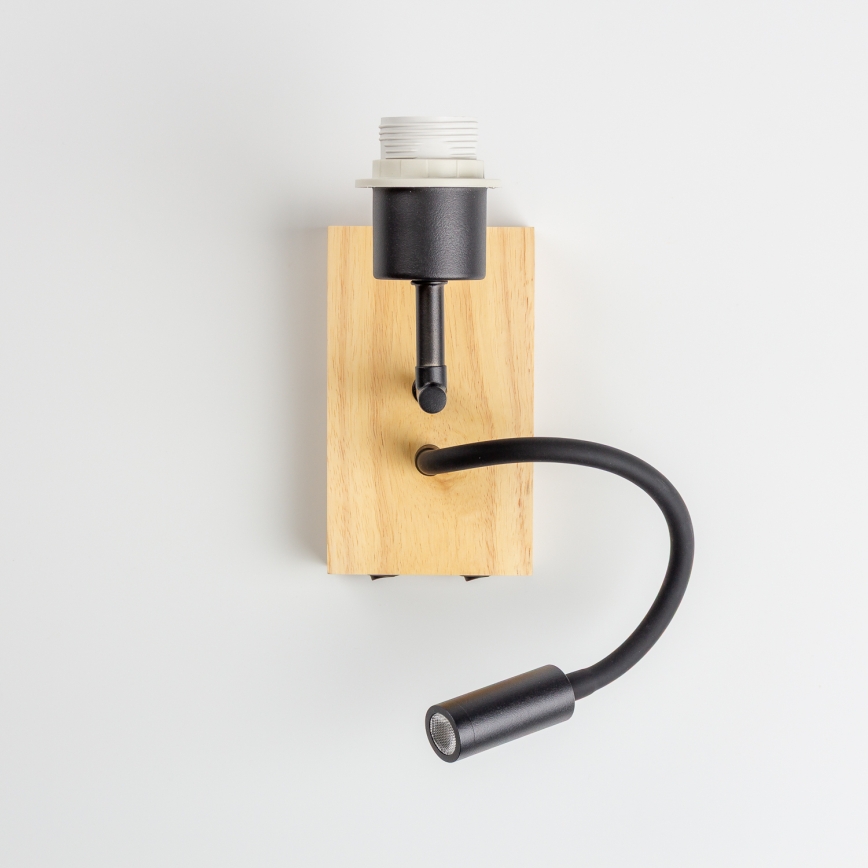 BRILAGI - LED bērnu locāma sienas lampa BOBO WOOD 1xE27/25W/230V + LED/3W ozols/melna/balta/dzīvnieciņi