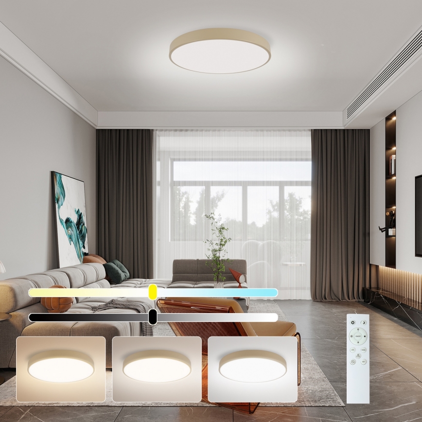 Brilagi - Regulējams griestu gaismas ķermenis POOL SMART LED/60W/230V 3000-6000K 50 cm Wi-Fi Tuya bēšs + tālvadības pults