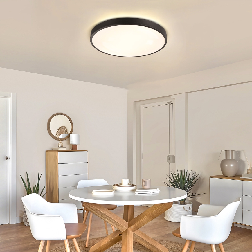 Brilagi - LED aptumšojams griestu gaismeklis GLASS POOL DOUBLE LED/60W/230V 3000-6000K 50 cm melns + ar tālvadības pulti