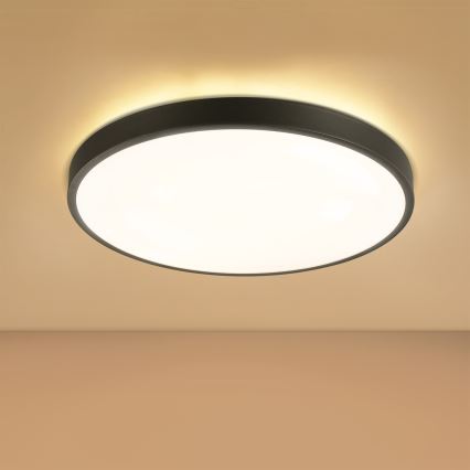 Brilagi - LED aptumšojams griestu gaismeklis GLASS POOL DOUBLE LED/60W/230V 3000-6000K 50 cm melns + ar tālvadības pulti