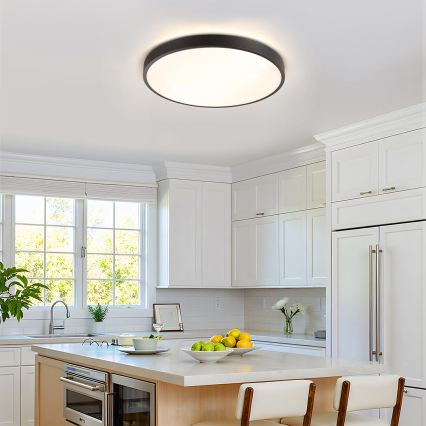 Brilagi - LED aptumšojams griestu gaismeklis GLASS POOL DOUBLE LED/60W/230V 3000-6000K 50 cm melns + ar tālvadības pulti