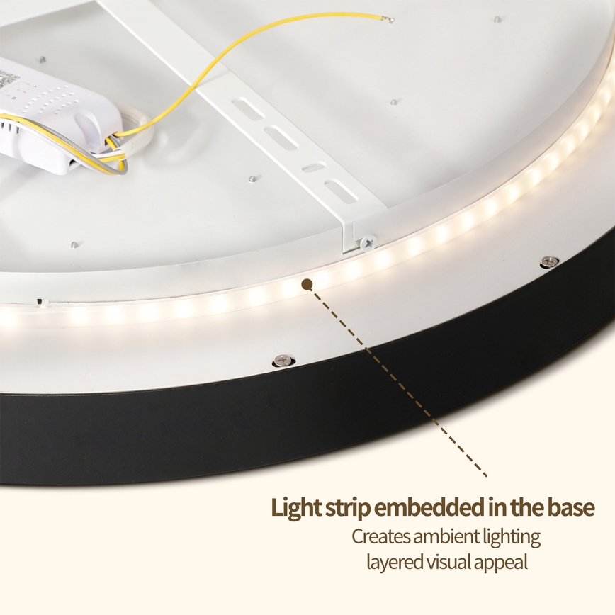 Brilagi - LED aptumšojams griestu gaismeklis GLASS POOL DOUBLE LED/60W/230V 3000-6000K 50 cm melns + ar tālvadības pulti