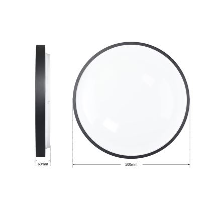 Brilagi - LED aptumšojams griestu gaismeklis GLASS POOL DOUBLE LED/60W/230V 3000-6000K 50 cm melns + ar tālvadības pulti