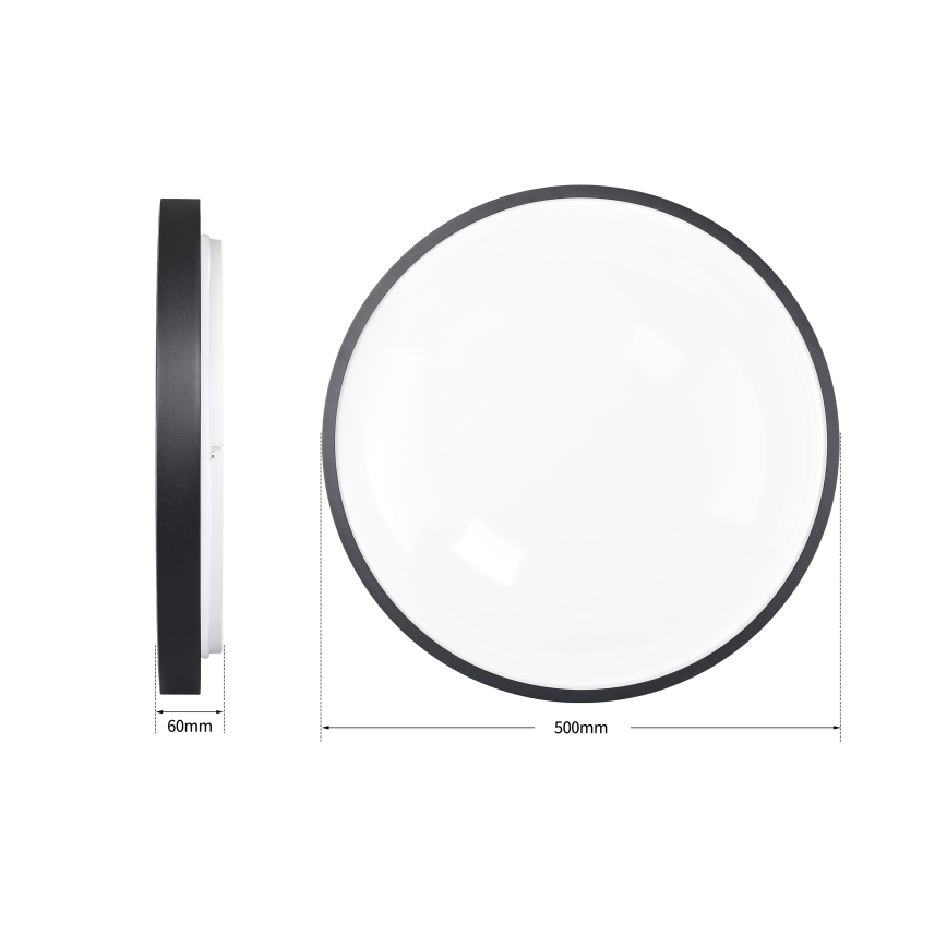 Brilagi - LED aptumšojams griestu gaismeklis GLASS POOL DOUBLE LED/60W/230V 3000-6000K 50 cm melns + ar tālvadības pulti