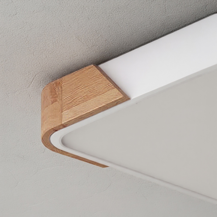 Brilagi - PILANA LED griestu gaismeklis ar regulējamu spilgtumu LED/48W/230V 3000-6500K ozols/balts 42x42 cm + tālvadības pults