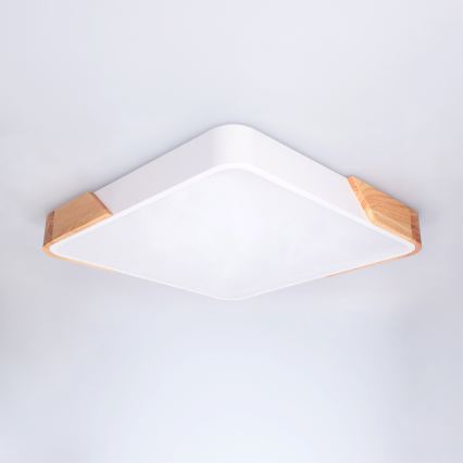 Brilagi - PILANA LED griestu gaismeklis ar regulējamu spilgtumu LED/48W/230V 3000-6500K ozols/balts 42x42 cm + tālvadības pults