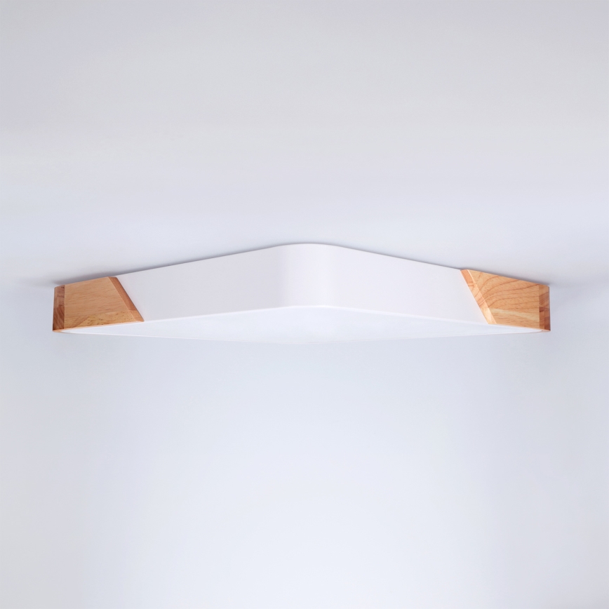 Brilagi - PILANA LED griestu gaismeklis ar regulējamu spilgtumu LED/48W/230V 3000-6500K ozols/balts 42x42 cm + tālvadības pults