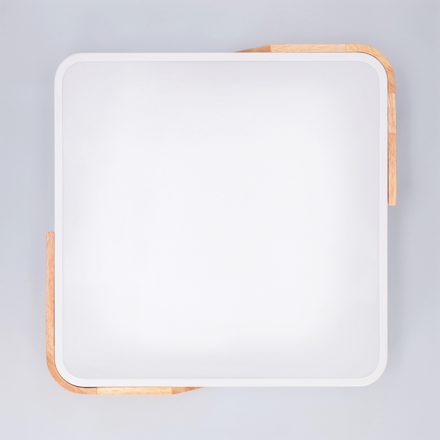 Brilagi - PILANA LED griestu gaismeklis ar regulējamu spilgtumu LED/48W/230V 3000-6500K ozols/balts 42x42 cm + tālvadības pults