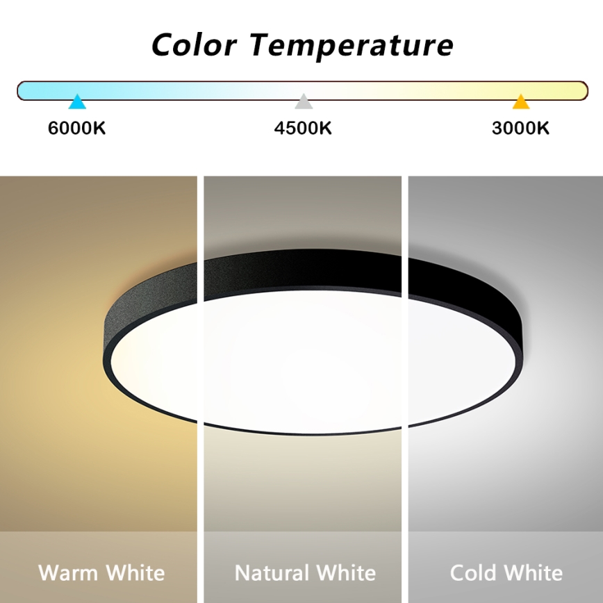 Brilagi - LED dimmējams griestu gaismeklis POOL SMART LED/100W/230V 3000-6000K Ø 80 cm Wi-Fi Tuya melns + tālvadības pults