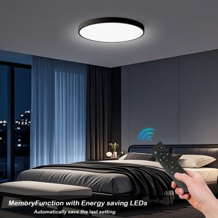 Brilagi - LED dimmējams griestu gaismeklis POOL SMART LED/100W/230V 3000-6000K Ø 80 cm Wi-Fi Tuya melns + tālvadības pults