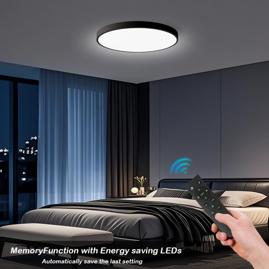 Brilagi - LED dimmējams griestu gaismeklis POOL SMART LED/100W/230V 3000-6000K Ø 80 cm Wi-Fi Tuya melns + tālvadības pults