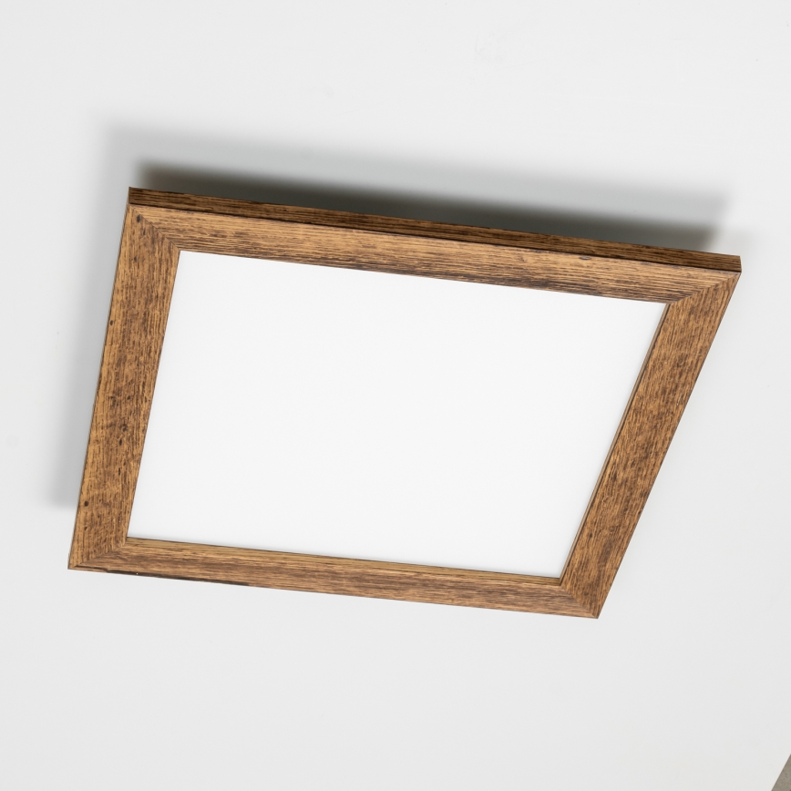 Brilagi - LED griestu gaismeklis ar regulējamu spilgtumu SLIMFRAME WOOD LED/36W/230V 49,5x49,5 cm 3000-6000K brūns + tālvadības pults