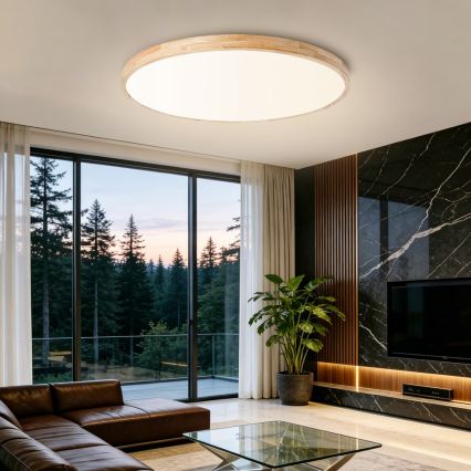 BRILAGI - LED dimmējamais griestu gaismeklis WOODLINE LED/128W/230V 3000–6000K ozols Ø 100 cm + tālvadības pults