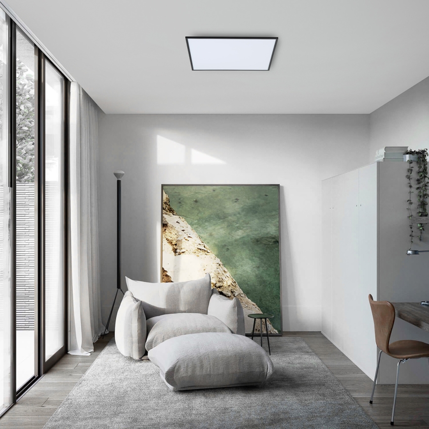 Brilagi - LED regulējams griestu gaismeklis SLIMFRAME LED/58W/230V 60x60 cm 3000-6000K melns + tālvadība