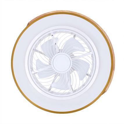 Brilagi - LED regulējams griestu gaismeklis ar ventilatoru LED/38W/230V 3000–6500K Ø 50 cm zelta/ozols + tālvadības pults