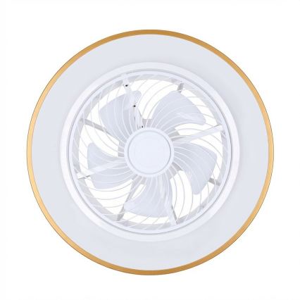 Brilagi - LED aptumšojams griestu gaismeklis ar ventilatoru LED/38W/230V 3000-6500K 3000-6500K Ø 50 cm zelta + tālvadības pults