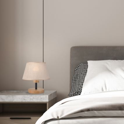 Brilagi - LED Galda lampa ANTHONY 1xE14/40W/230V ozols/bēša