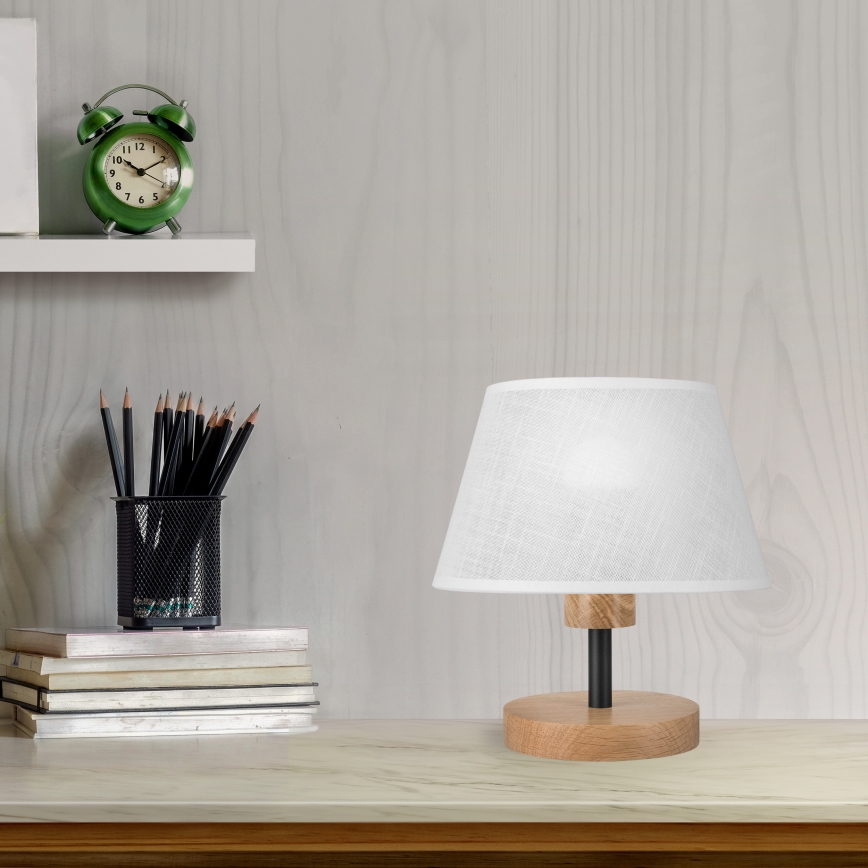 Brilagi - LED Galda lampa ANTHONY 1xE27/60W/230V ozols/balta