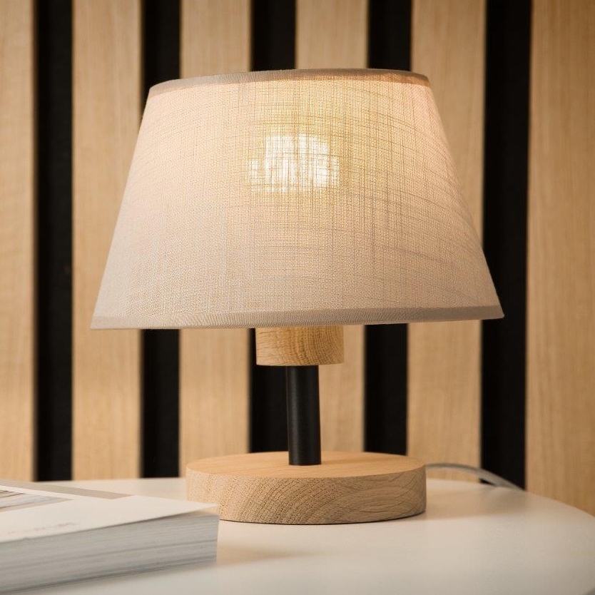 Brilagi - LED Galda lampa ANTHONY 1xE27/60W/230V ozols/bēša