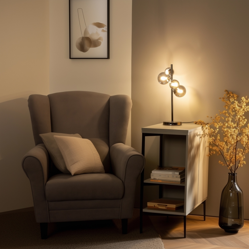 Brilagi - LED galda lampa MILLA 4xG9/3W/230V melns hroms/dūmakains