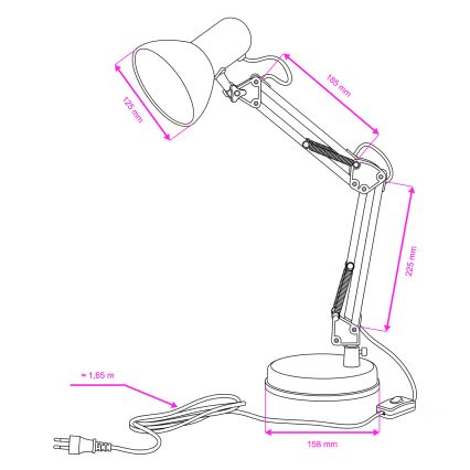 BRILAGI - LED Galda lampa ROMERO 1xE27/10W/230V balta