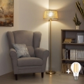 BRILAGI - LED grīdas lampa CERIA 1xE27/20W/230V Ø 35 cm, bēša/zelta