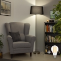 Brilagi - LED grīdas lampa CERIA 1xE27/40W/230V diam. 45 cm melna/matēts hroms