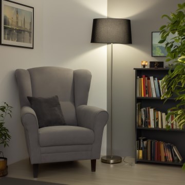 Brilagi - LED grīdas lampa CERIA 1xE27/40W/230V diam. 45 cm melna/matēts hroms