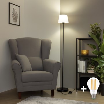 Brilagi - LED grīdas lampa CERIA 1xE27/40W/230V Ø 20,5 cm balta/melna