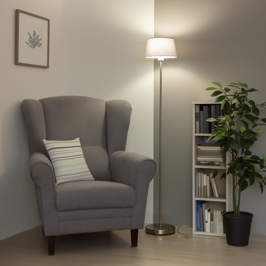 Brilagi - LED grīdas lampa CERIA 1xE27/40W/230V Ø 25 cm pelēka/matēts hroms