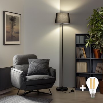 Brilagi - LED grīdas lampa CERIA 1xE27/40W/230V Ø 30 cm melna