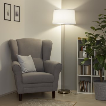 Brilagi - LED grīdas lampa CERIA 1xE27/40W/230V Ø 45 cm balta/matēts hroms